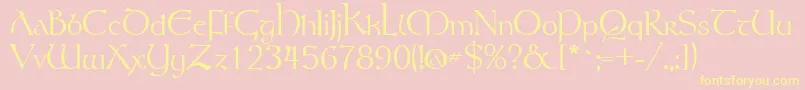 TolkienRegular Font – Yellow Fonts on Pink Background