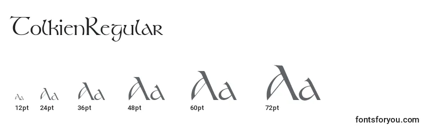 Размеры шрифта TolkienRegular