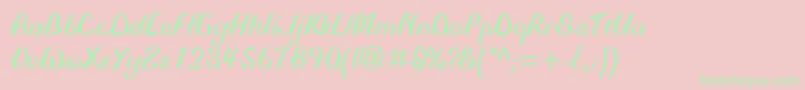 BonitaRegular Font – Green Fonts on Pink Background