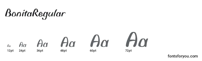 BonitaRegular Font Sizes