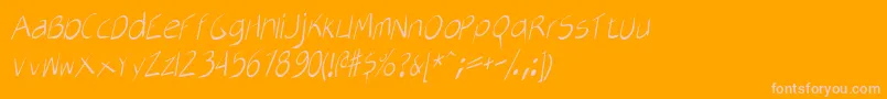 AircutLight-Schriftart – Rosa Schriften auf orangefarbenem Hintergrund