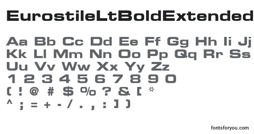 Fuente EurostileLtBoldExtended2 - alfabeto, números, caracteres especiales