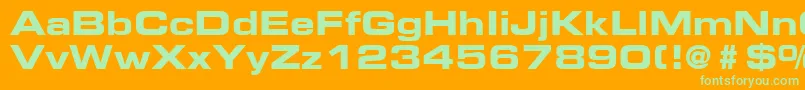 EurostileLtBoldExtended2-Schriftart – Grüne Schriften auf orangefarbenem Hintergrund