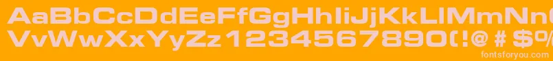 EurostileLtBoldExtended2 Font – Pink Fonts on Orange Background