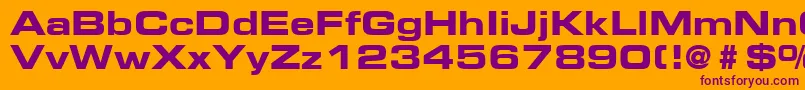 EurostileLtBoldExtended2 Font – Purple Fonts on Orange Background