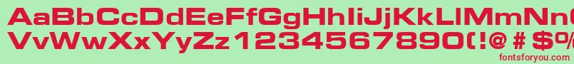 EurostileLtBoldExtended2 Font – Red Fonts on Green Background