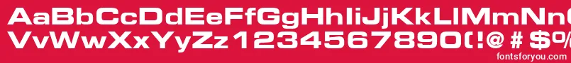 フォントEurostileLtBoldExtended2 – 赤い背景に白い文字