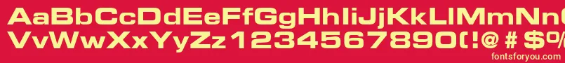 EurostileLtBoldExtended2 Font – Yellow Fonts on Red Background