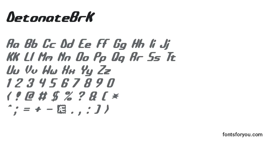 Czcionka DetonateBrk – alfabet, cyfry, specjalne znaki