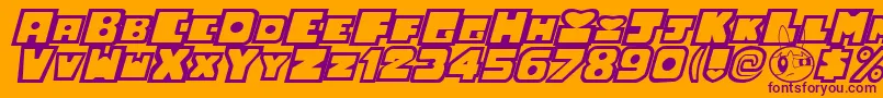 Lisätietoja PowerpuffGirlsFont-fontista PowerpuffGirlsFont-fontti – violetit fontit oranssilla taustalla