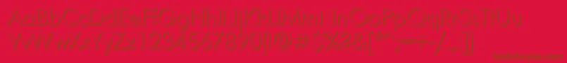 Futurisvolumec-Schriftart – Braune Schriften auf rotem Hintergrund