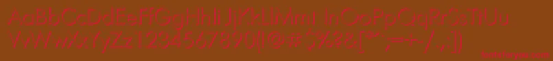 Futurisvolumec-Schriftart – Rote Schriften auf braunem Hintergrund