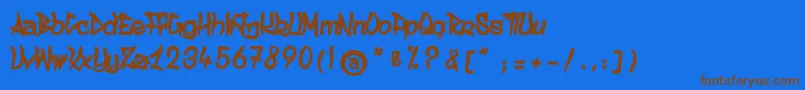 Шрифт AncestralKatanaSword – коричневые шрифты на синем фоне