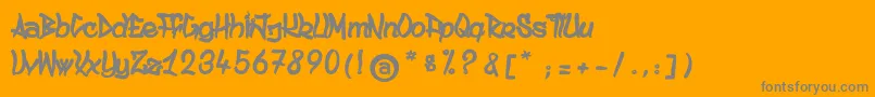 AncestralKatanaSword Font – Gray Fonts on Orange Background