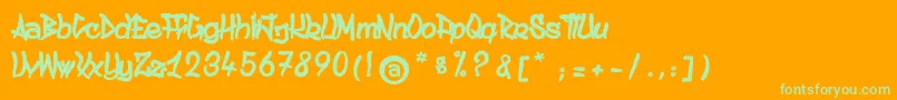 AncestralKatanaSword Font – Green Fonts on Orange Background