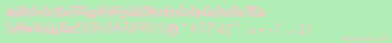 AncestralKatanaSword Font – Pink Fonts on Green Background