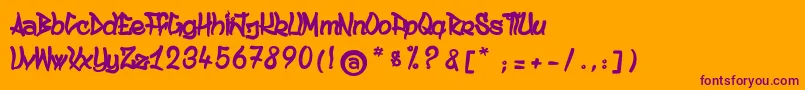 AncestralKatanaSword Font – Purple Fonts on Orange Background