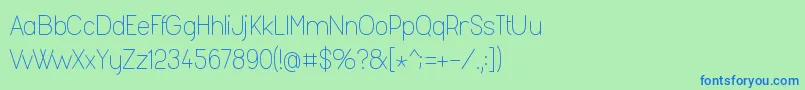 フォントFashl954 – 青い文字は緑の背景です。