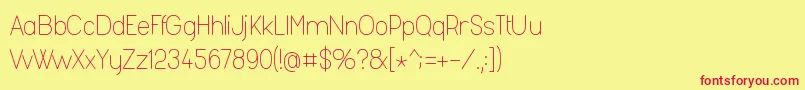 フォントFashl954 – 赤い文字の黄色い背景