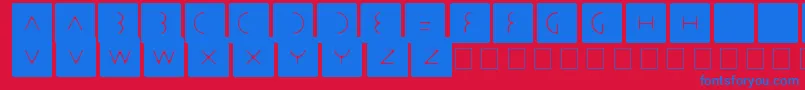 フォントStbast – 赤い背景に青い文字