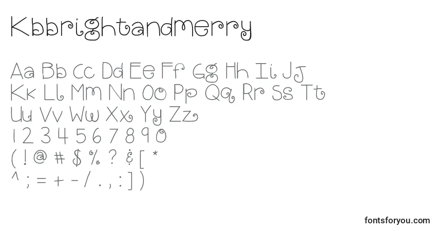 A fonte Kbbrightandmerry – alfabeto, números, caracteres especiais