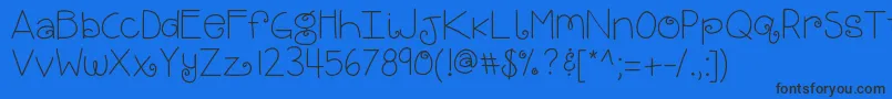 Шрифт Kbbrightandmerry – чёрные шрифты на синем фоне