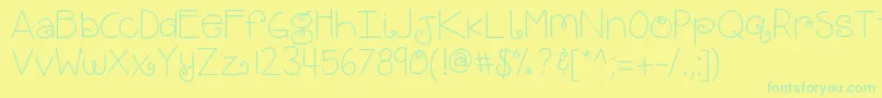 Kbbrightandmerry Font – Green Fonts on Yellow Background