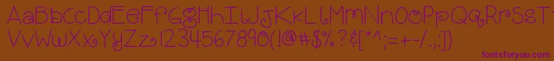 Kbbrightandmerry Font – Purple Fonts on Brown Background