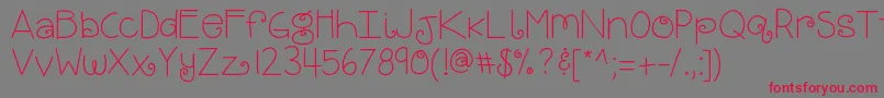 Kbbrightandmerryフォントについての詳細 フォントKbbrightandmerry – 赤い文字の灰色の背景