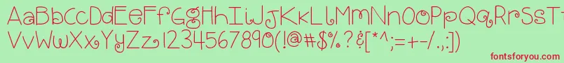 Kbbrightandmerry Font – Red Fonts on Green Background