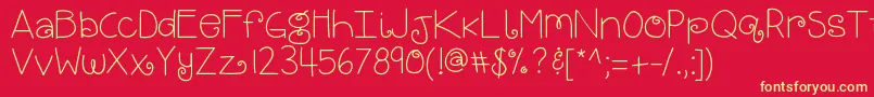 Kbbrightandmerry Font – Yellow Fonts on Red Background