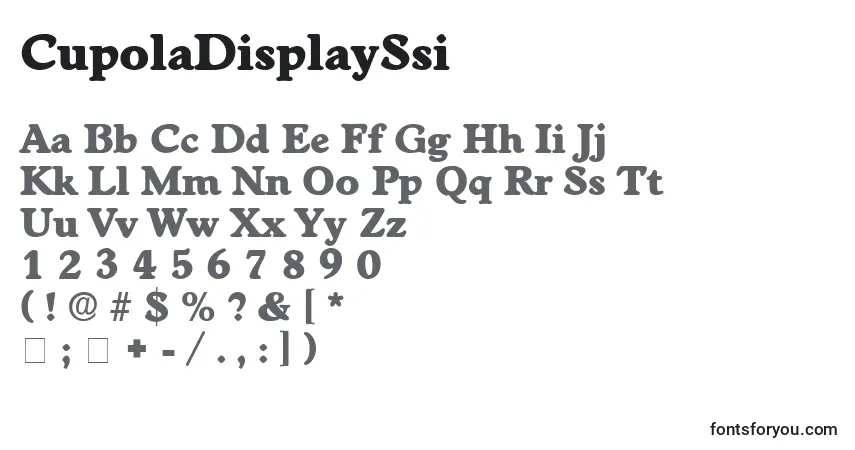 A fonte CupolaDisplaySsi – alfabeto, números, caracteres especiais