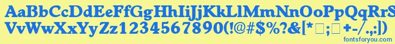 CupolaDisplaySsi Font – Blue Fonts on Yellow Background