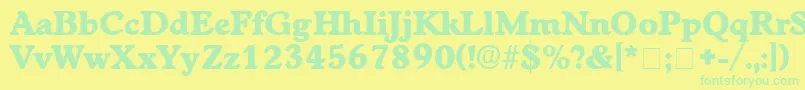 CupolaDisplaySsi Font – Green Fonts on Yellow Background