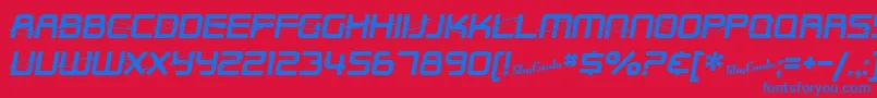 Czcionka SfOuterLimits – niebieskie czcionki na czerwonym tle