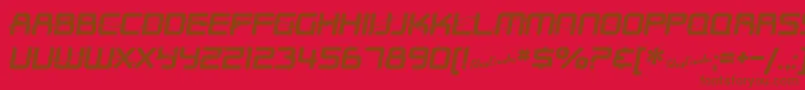 SfOuterLimits-fontti – ruskeat fontit punaisella taustalla