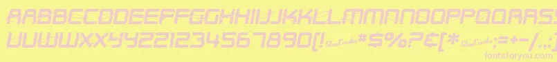 SfOuterLimits Font – Pink Fonts on Yellow Background