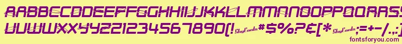 SfOuterLimits Font – Purple Fonts on Yellow Background