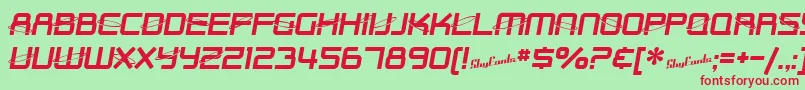 Шрифт SfOuterLimits – красные шрифты на зелёном фоне