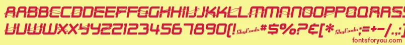 SfOuterLimits Font – Red Fonts on Yellow Background