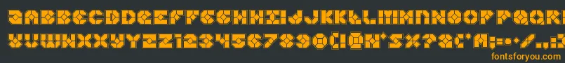 フォントZoomrunneracad – 黒い背景にオレンジの文字