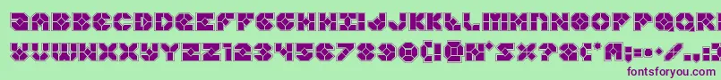 Zoomrunneracad Font – Purple Fonts on Green Background