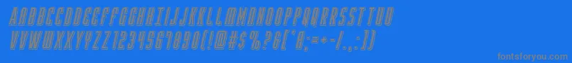 Yfilesepunchital-Schriftart – Graue Schriften auf blauem Hintergrund