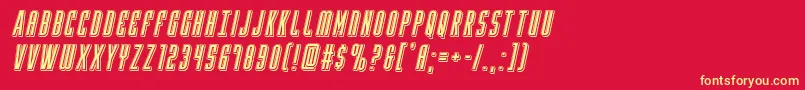 Yfilesepunchital Font – Yellow Fonts on Red Background