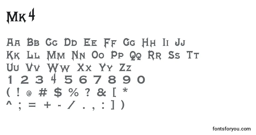 Mk4フォント–アルファベット、数字、特殊文字