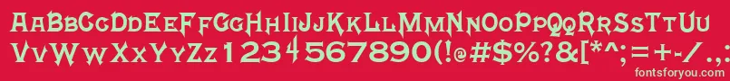 Mk4 Font – Green Fonts on Red Background