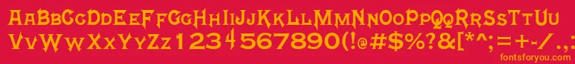 Mk4 Font – Orange Fonts on Red Background