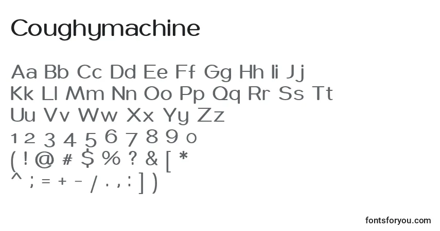 Schriftart Coughymachine – Alphabet, Zahlen, spezielle Symbole