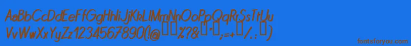 Quini Font – Brown Fonts on Blue Background