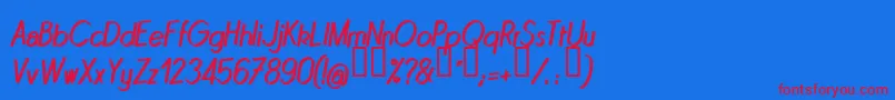 Quini-Schriftart – Rote Schriften auf blauem Hintergrund